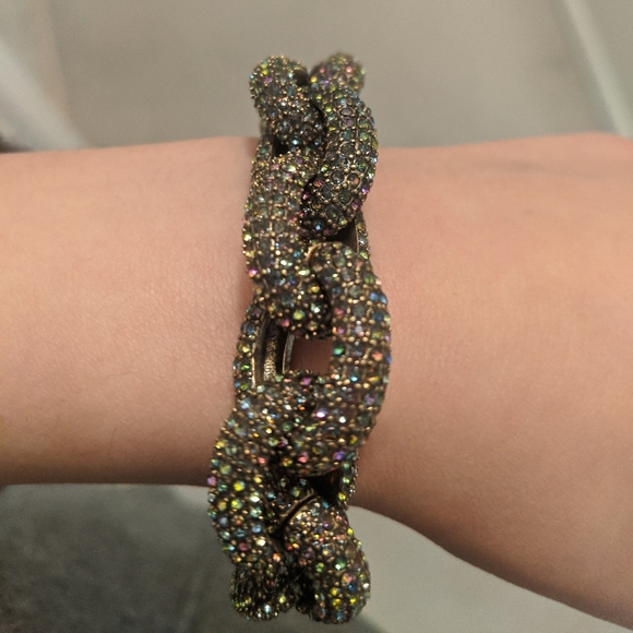 J. Crew Jewelry - JCrew large multicolor cz link bracelet J. Crew Jewelry - JCrew large multicolor cz link bracelet